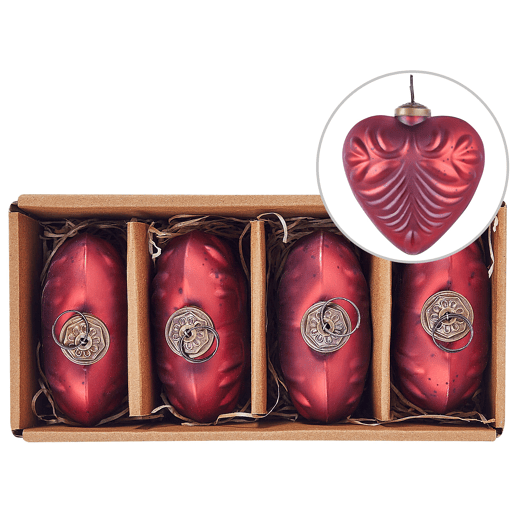 Conjunto de 4 bolas FERIABLE Vidro Vermelho