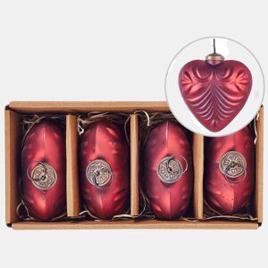 Conjunto de 4 bolas FERIABLE Vidro Vermelho