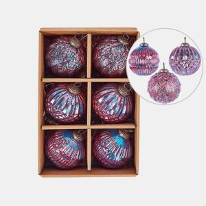 Conjunto de 6 bolas ASTRAL Vidro Rosa