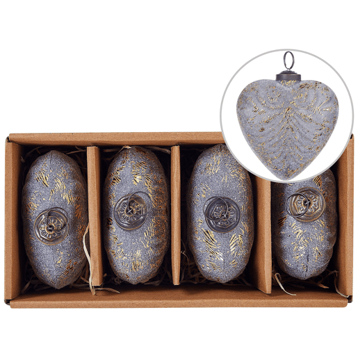 Conjunto de 4 bolas FERIABLE Vidro Cinzento
