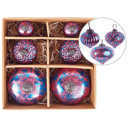 Conjunto de 6 bolas ASTRALE Vidro Rosa Conjunto de 6 bolas ASTRALE Vidro Rosa