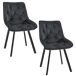 2x Silla tapizada capitoné de terciopelo SJ.33 2x Silla tapizada capitoné de terciopelo SJ.33 Negro