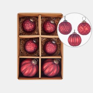 Conjunto de 6 bolas ARGENTIN Vidro Vermelho