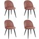 4x Silla tapizada capitoné de terciopelo SJ.077 4x Silla tapizada capitoné de terciopelo SJ.077 Rosa
