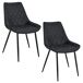 2x Silla tapizada capitoné de terciopelo SJ.0488 2x Silla tapizada capitoné de terciopelo SJ.0488 Negro