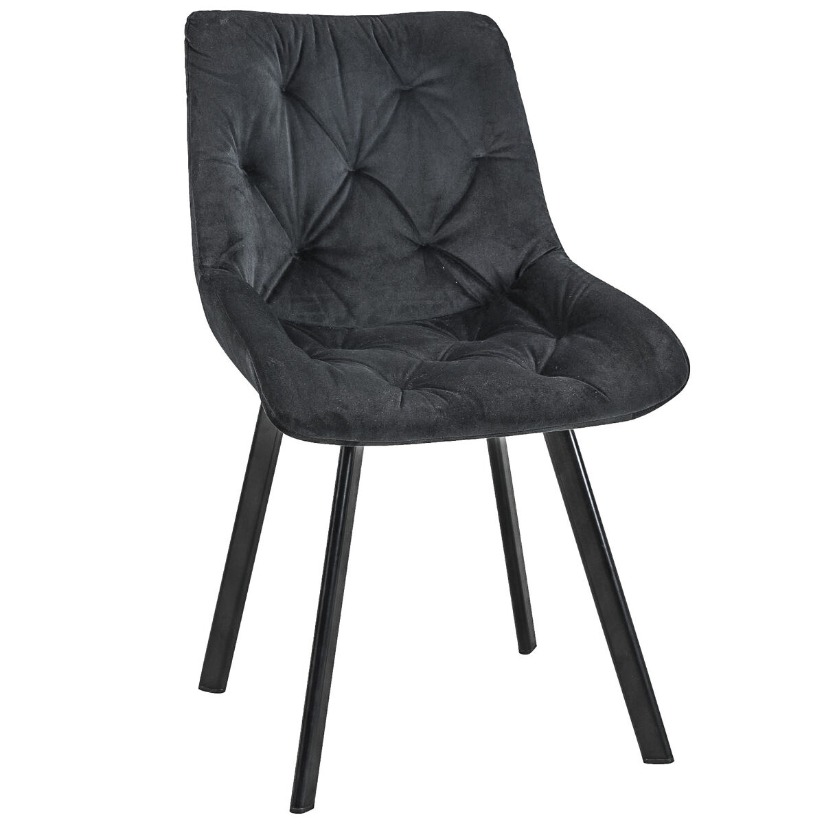 Silla tapizada de terciopelo acolchado sj.33 negro