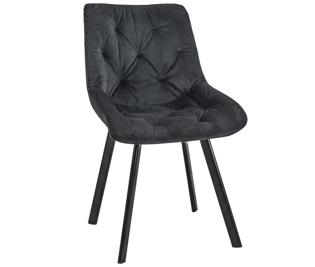 Silla tapizada de terciopelo acolchado sj.33 negro