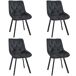 4x Silla de terciopelo con tapizado capitoné SJ33 4x Silla de terciopelo con tapizado capitoné SJ33 Negro