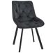 4x Silla de terciopelo con tapizado capitoné SJ33 4x Silla de terciopelo con tapizado capitoné SJ33 Negro