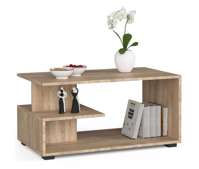 Mesa de centro AKORD PIN con estante 90x51