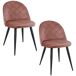 2x Silla tapizada capitoné de terciopelo SJ.077 2x Silla tapizada capitoné de terciopelo SJ.077 Rosa