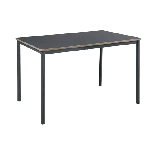 Mesa de jantar Lindesberg 4 pessoas aço MDF 120x70x75 cm - Preto Cinzento en.casa