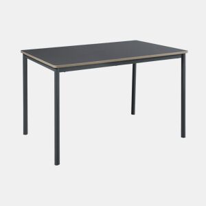 Mesa de jantar Lindesberg 4 pessoas aço MDF 120x70x75 cm - Preto Cinzento en.casa