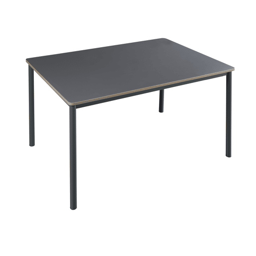 Mesa de jantar Lindesberg 4 pessoas aço MDF 120x70x75 cm - Preto Cinzento en.casa