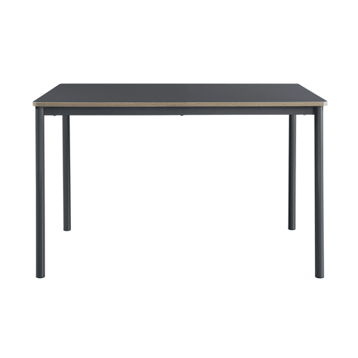 Mesa de jantar Lindesberg 4 pessoas aço MDF 120x70x75 cm - Preto Cinzento en.casa