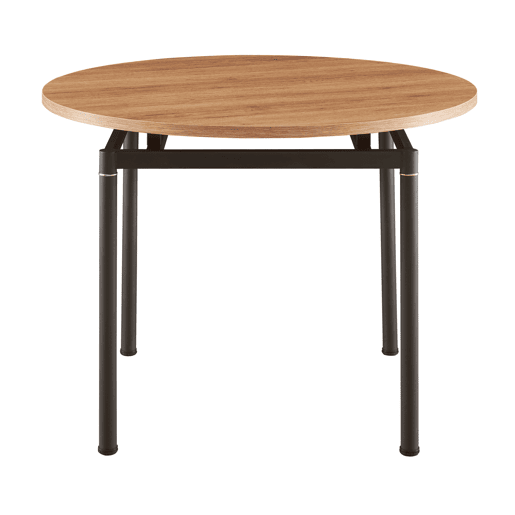 Mesa de jantar Hemnes redonda 4 pessoas aço MDF Ø 100x75 cm - Efeito carvalho preto en.casa Mesa de jantar Hemnes redonda 4 pessoas aço MDF Ø 100x75 cm - Efeito carvalho preto en.casa