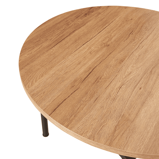 Mesa de jantar Hemnes redonda 4 pessoas aço MDF Ø 100x75 cm - Efeito carvalho preto en.casa Mesa de jantar Hemnes redonda 4 pessoas aço MDF Ø 100x75 cm - Efeito carvalho preto en.casa