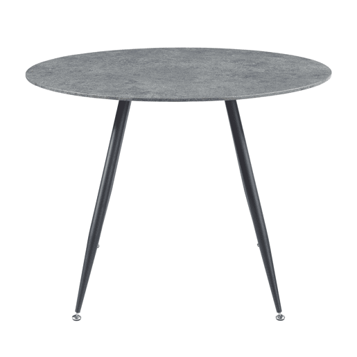 Mesa de jantar Fitjar redonda 4 pessoas aço MDF Ø 100x75 cm - Efeito betão en.casa