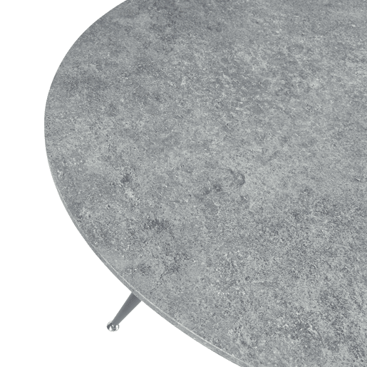 Mesa de jantar Fitjar redonda 4 pessoas aço MDF Ø 100x75 cm - Efeito betão en.casa