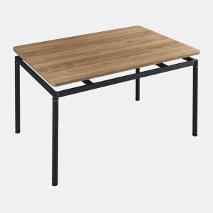 Mesa de jantar Hemnes retangular 4 pessoas aço MDF 120x70x75 cm - efeito carvalho preto en.casa