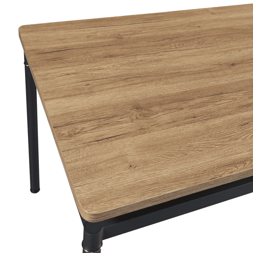 Mesa de jantar Hemnes retangular 4 pessoas aço MDF 120x70x75 cm - efeito carvalho preto en.casa