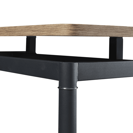 Mesa de jantar Hemnes retangular 4 pessoas aço MDF 120x70x75 cm - efeito carvalho preto en.casa