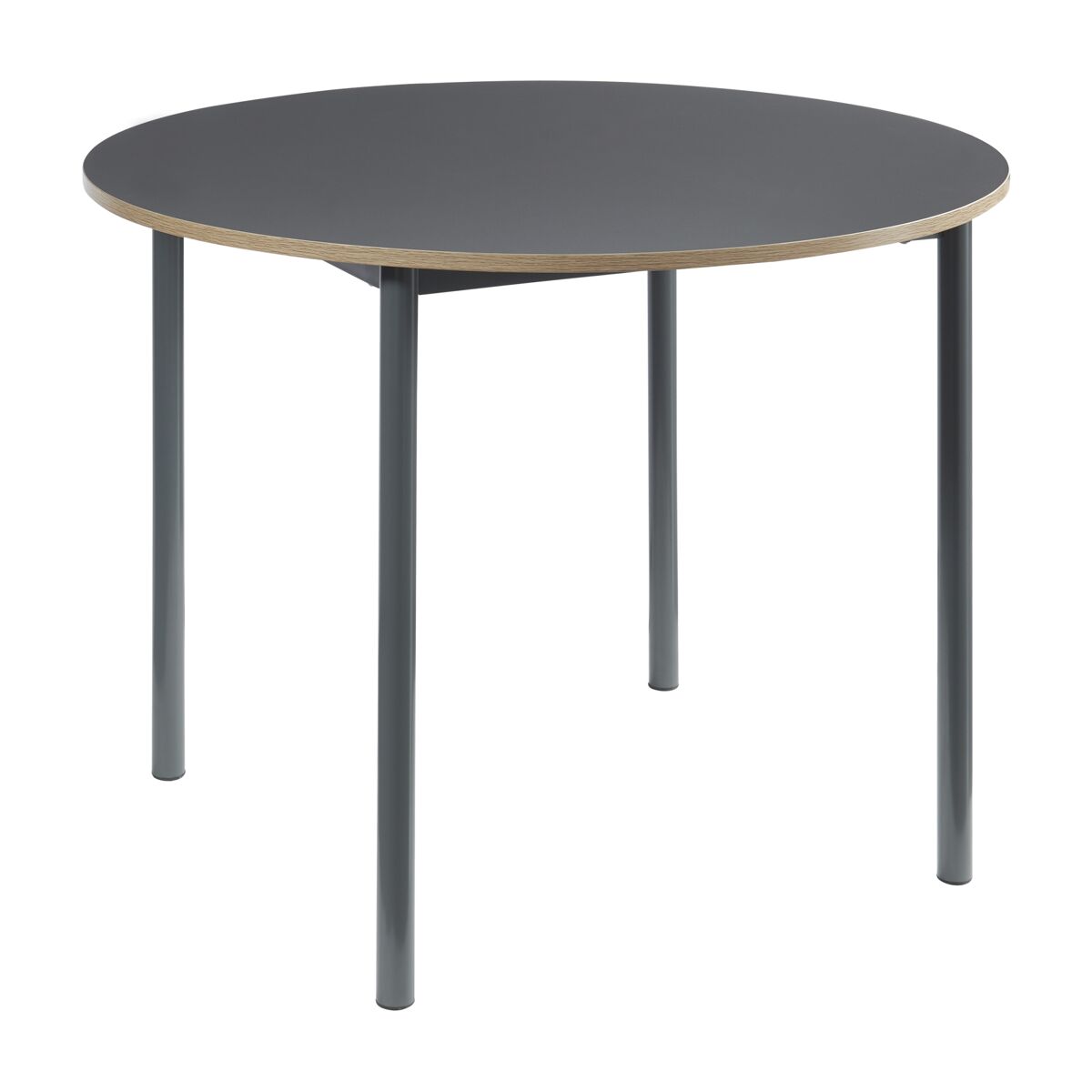 Mesa de comedor Lindesberg redonda 4 personas acero MDF