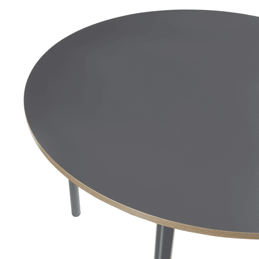 Mesa de jantar Lindesberg redonda 4 pessoas aço MDF Ø 100x75 cm - Cinzento Preto en.casa