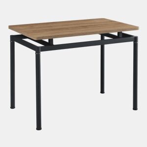 Mesa de jantar Hemnes retangular 4 pessoas aço MDF 100x60x75 cm - efeito carvalho preto en.casa