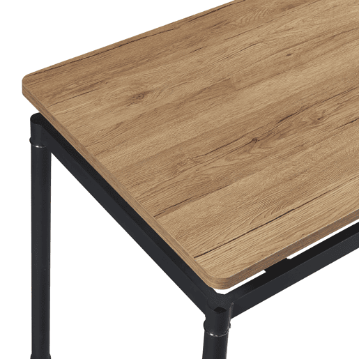 Mesa de jantar Hemnes retangular 4 pessoas aço MDF 100x60x75 cm - efeito carvalho preto en.casa