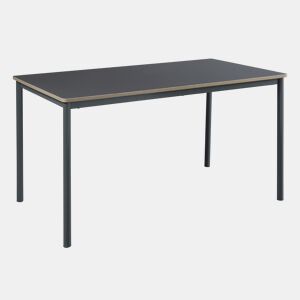 Mesa de jantar Lindesberg 6 pessoas aço MDF 140x80x75 cm - Preto Cinzento en.casa