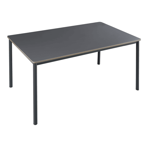 Mesa de jantar Lindesberg 6 pessoas aço MDF 140x80x75 cm - Preto Cinzento en.casa