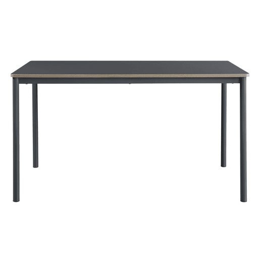 Mesa de jantar Lindesberg 6 pessoas aço MDF 140x80x75 cm - Preto Cinzento en.casa
