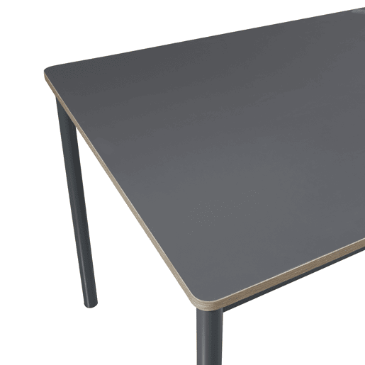 Mesa de jantar Lindesberg 6 pessoas aço MDF 140x80x75 cm - Preto Cinzento en.casa