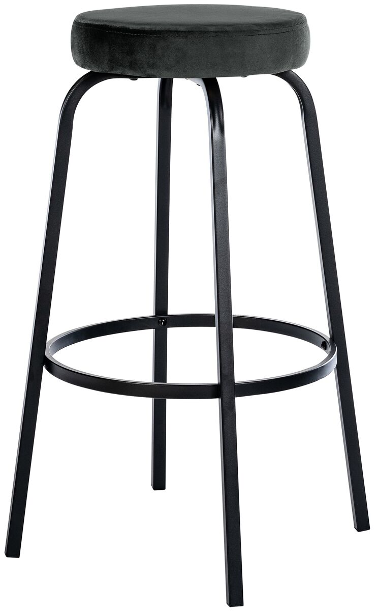 Taburete de bar kamari terciopelo gris oscuro 54x54x77 cm