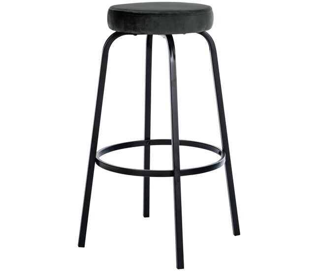 Taburete de bar kamari terciopelo gris oscuro 54x54x77 cm