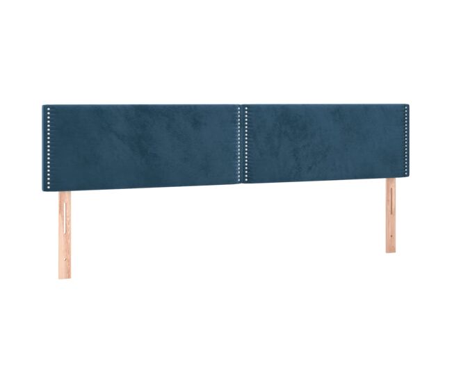 Cabeceros 2 unidades de terciopelo azul oscuro 100x5x78/88 cm bajo