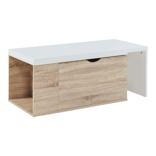 Mesa de apoio Österåker com tampo extensível 100x48x40cm - MadeiraBranco en.casa