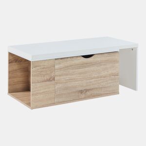 Mesa de apoio Österåker com tampo extensível 100x48x40cm - MadeiraBranco en.casa