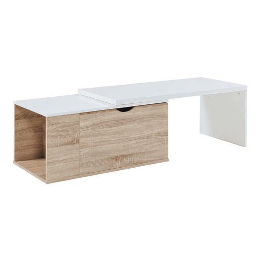 Mesa de apoio Österåker com tampo extensível 100x48x40cm - MadeiraBranco en.casa