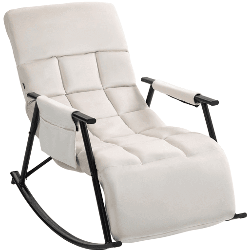 Mecedora Cathy Terciopelo Crema 100X61X66 cm