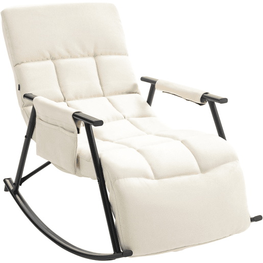 Mecedora Cathy Tela Crema 100X61X66 cm