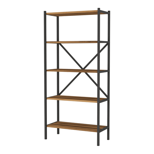 Estante de chão Tomelilla 5 níveis metalaglomerado 160 x 66 x 34 cm nogueiraantracite en.casa Estante de chão Tomelilla 5 níveis metalaglomerado 160 x 66 x 34 cm nogueiraantracite en.casa