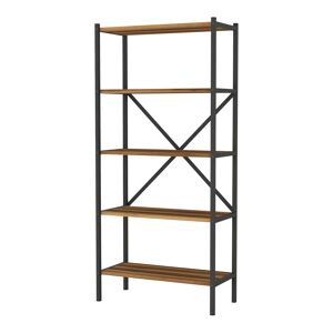 Estante de chão Tomelilla 5 níveis metalaglomerado 160 x 66 x 34 cm nogueiraantracite en.casa