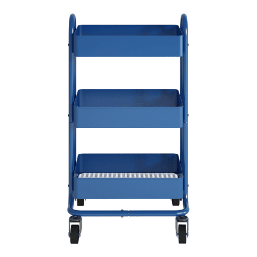 Carrinho de serviço Pyhäjoki com 3 cestos de aço 79 x 46 x 35 cm - Azul en.casa