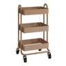 Carrinho de serviço Pyhäjoki com 3 cestos de aço 79 x 46 x 35 cm - Castanho claro en.casa