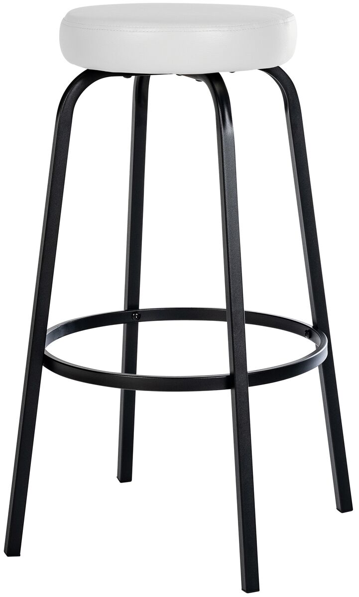 taburete de bar kamari simil cuero blanco 54x54x77 cm