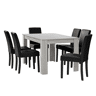 Mesa de jantar + 6 cadeiras Forssa MDF e couro sintético 140x90x77cm - Carvalho branco + Preto en.casa en.casa