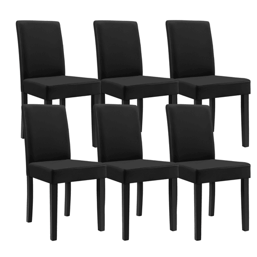 Mesa de jantar + 6 cadeiras Forssa MDF e couro sintético 140x90x77cm - Carvalho branco + Preto en.casa en.casa