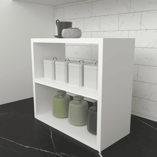 Prateleira de cozinha Hjo 2 níveis aglomerado 40 x 44 x 20 cm branco en.casa